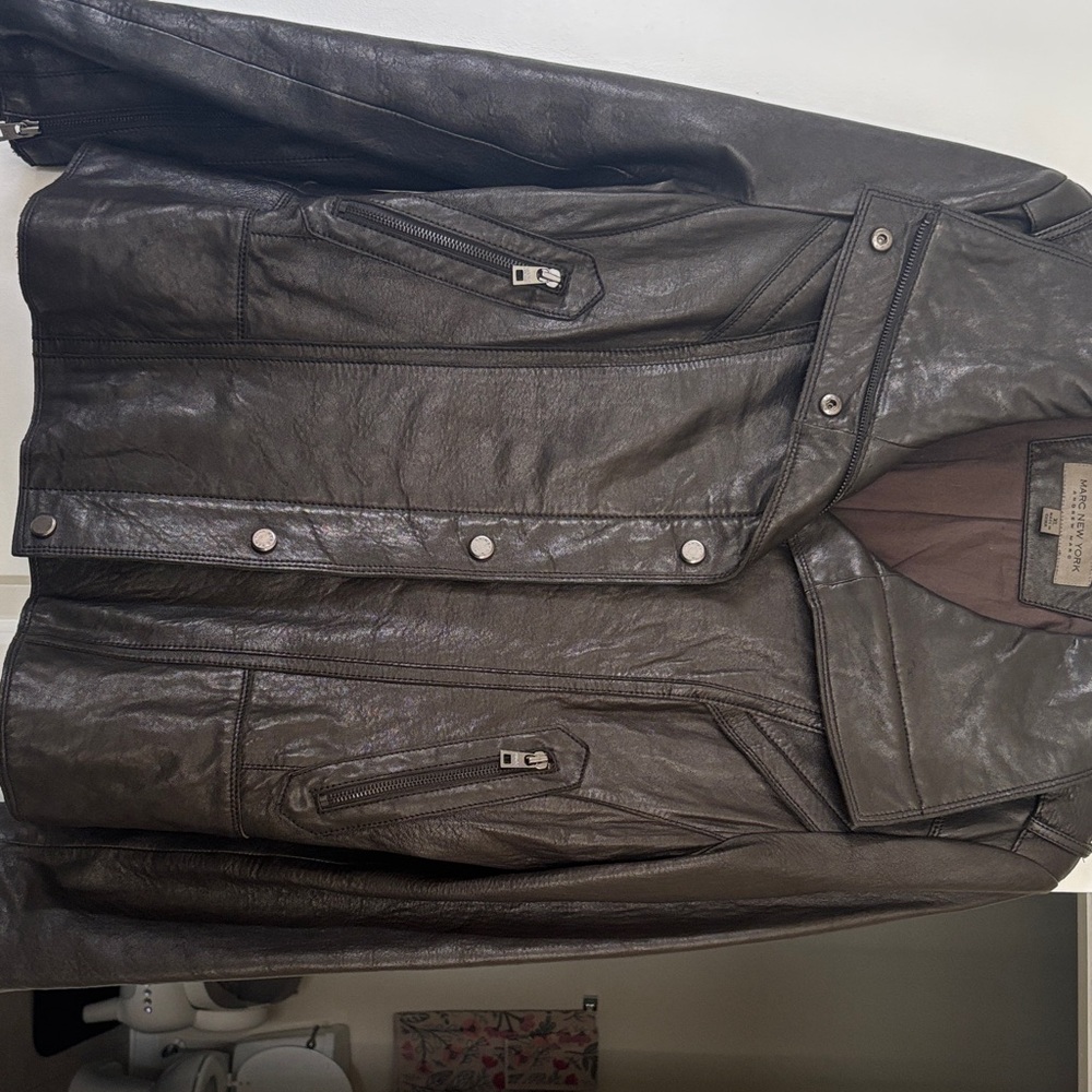 Marc New York Dark Brown Leather Jacket